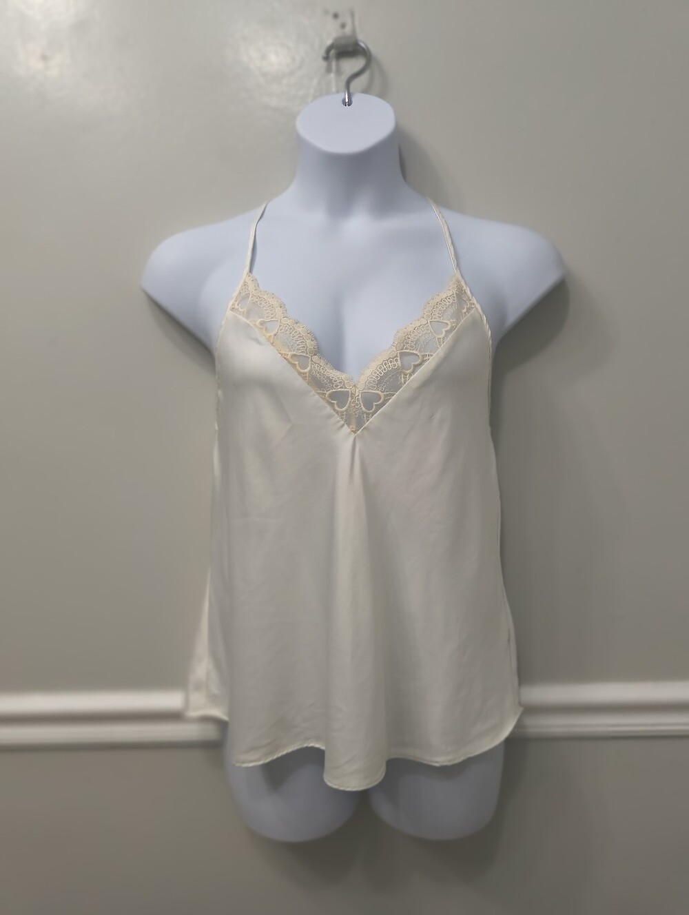 Flora By Flora Nikooz Kit Heart Lace Charmeuse Camisole Beige/Cream L Layering